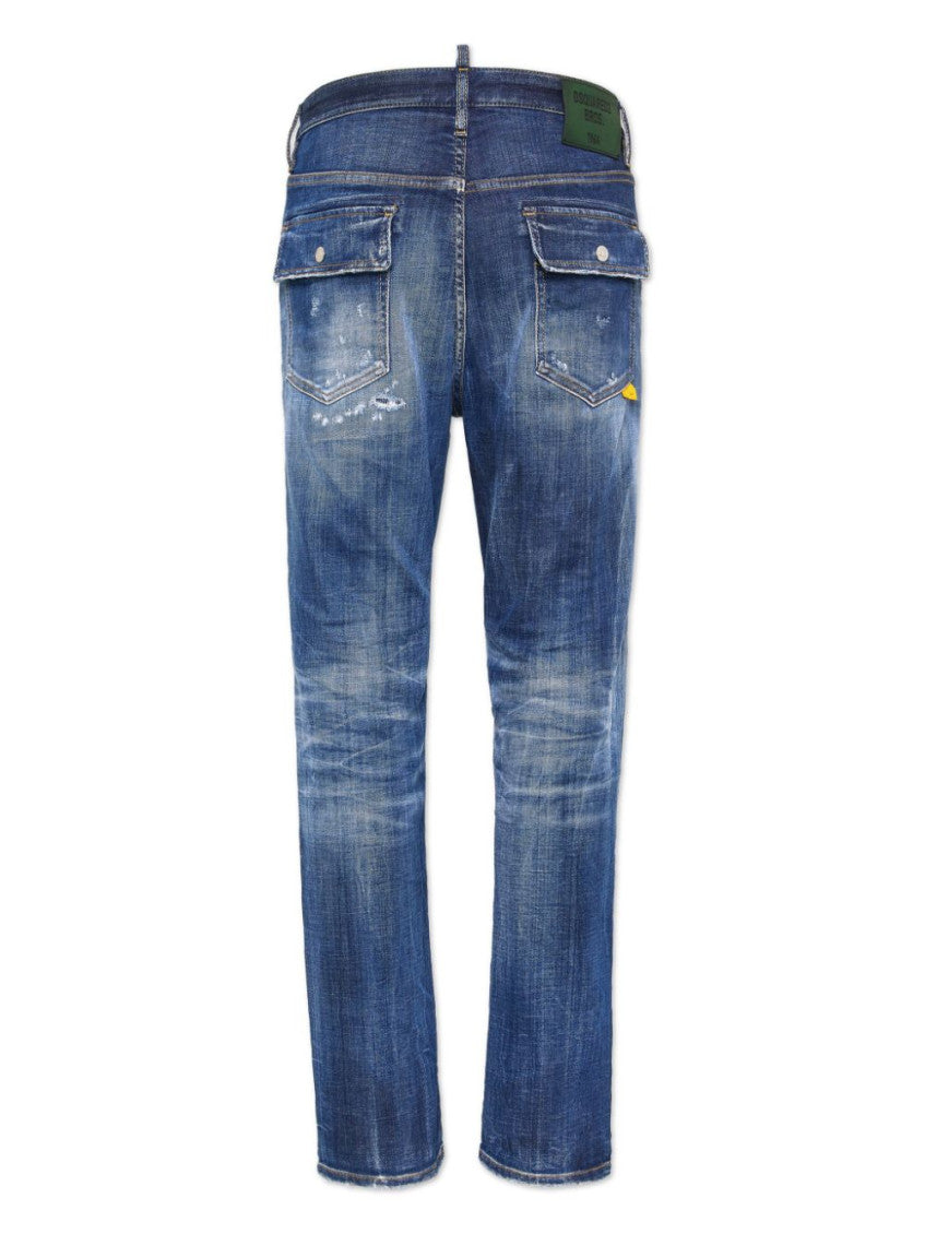 Blue Mid Rise Jeans 2