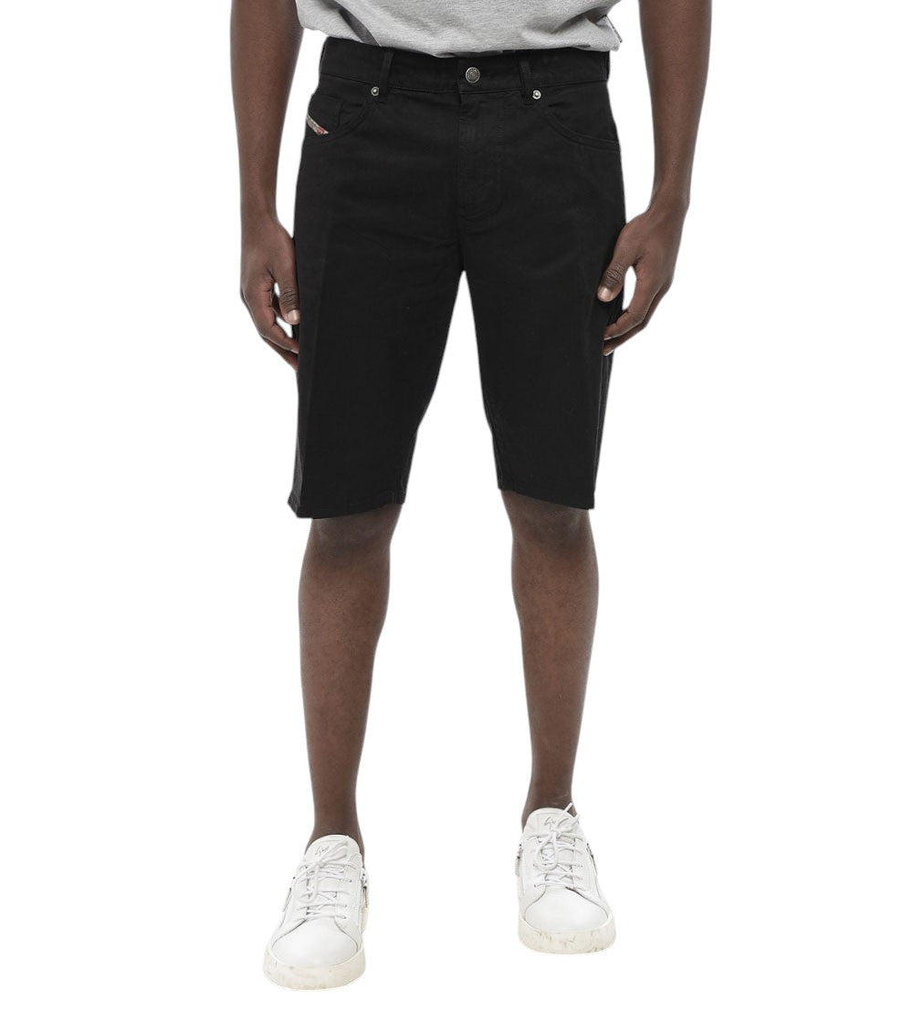 Black Slim Solid Shorts 1