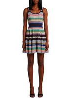 Multicolor Scoop Neck Mini Dress 1