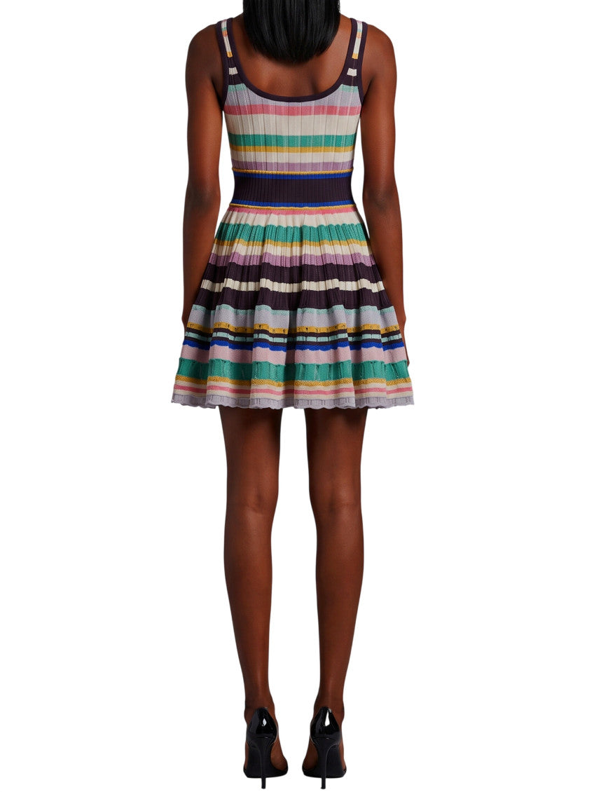 Multicolor Scoop Neck Mini Dress 2