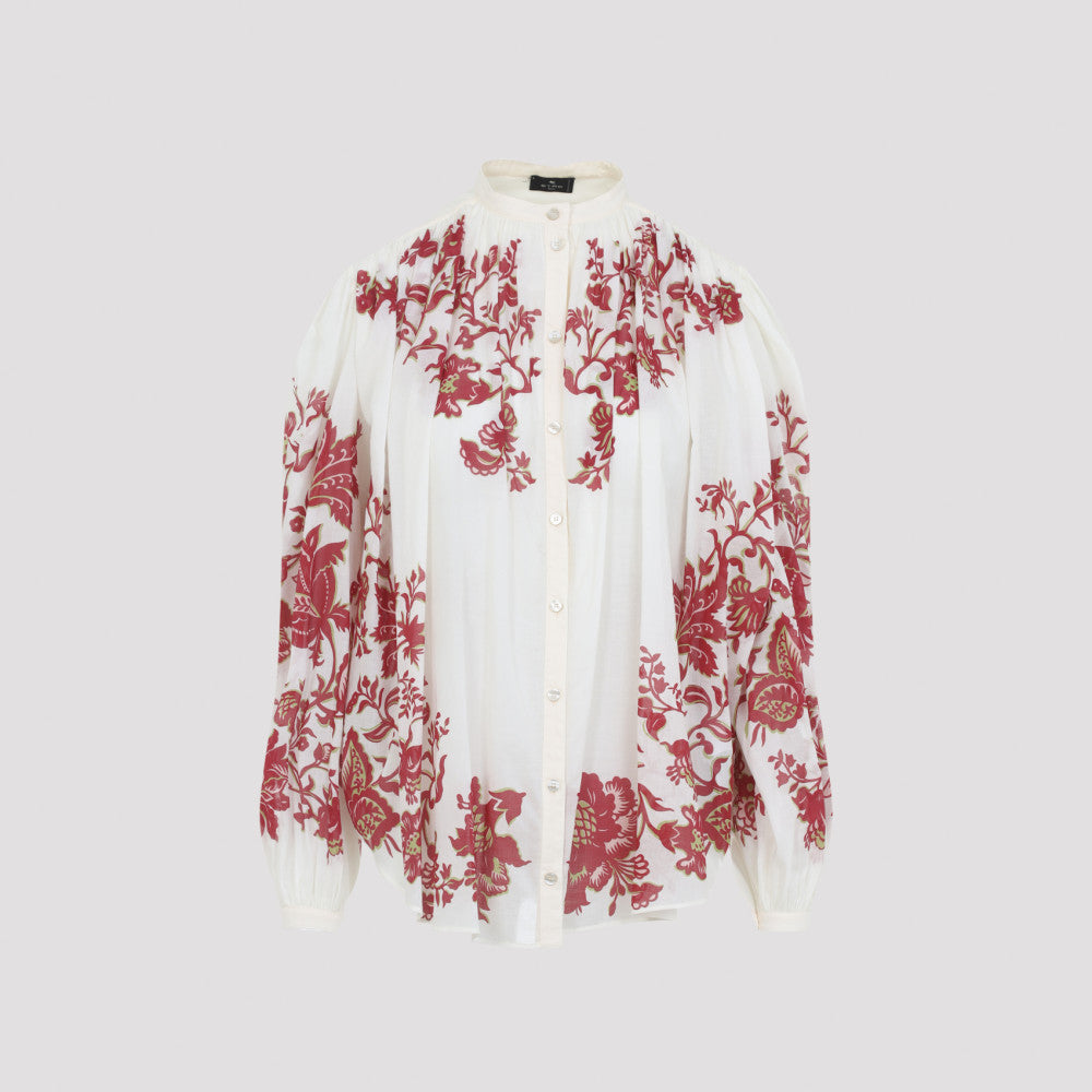 White Relaxed Floral Shirt 2