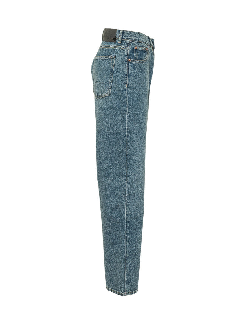 Blue Straight Mid Rise Jeans 3