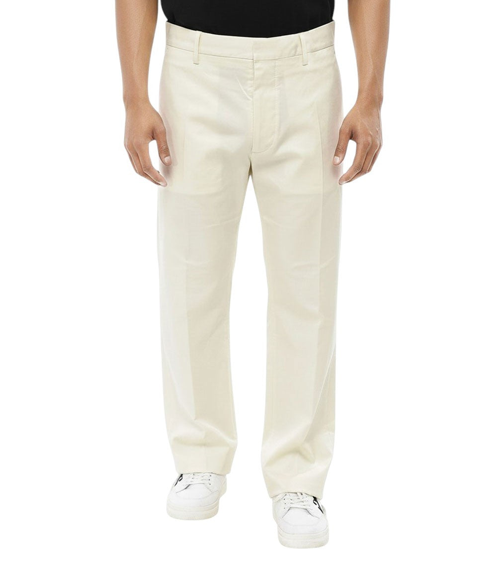 Off White Solid Trousers 1