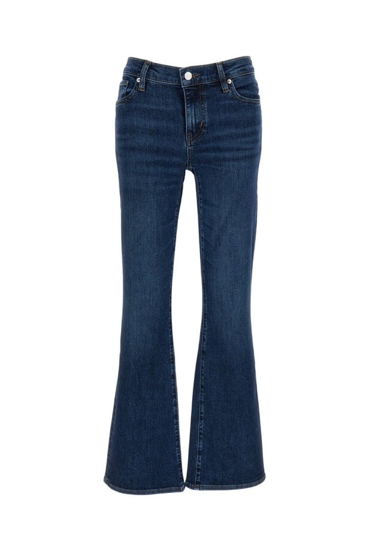 Dark Blue Flared Mid Rise Jeans 1