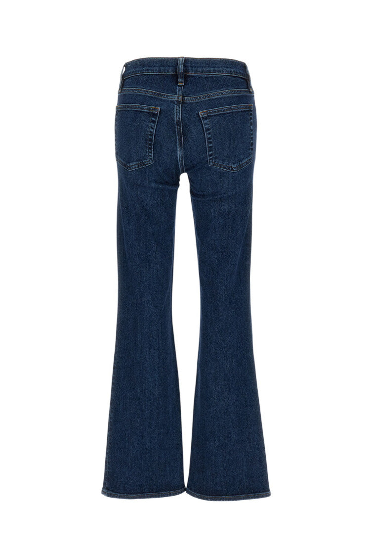 Dark Blue Flared Mid Rise Jeans 2