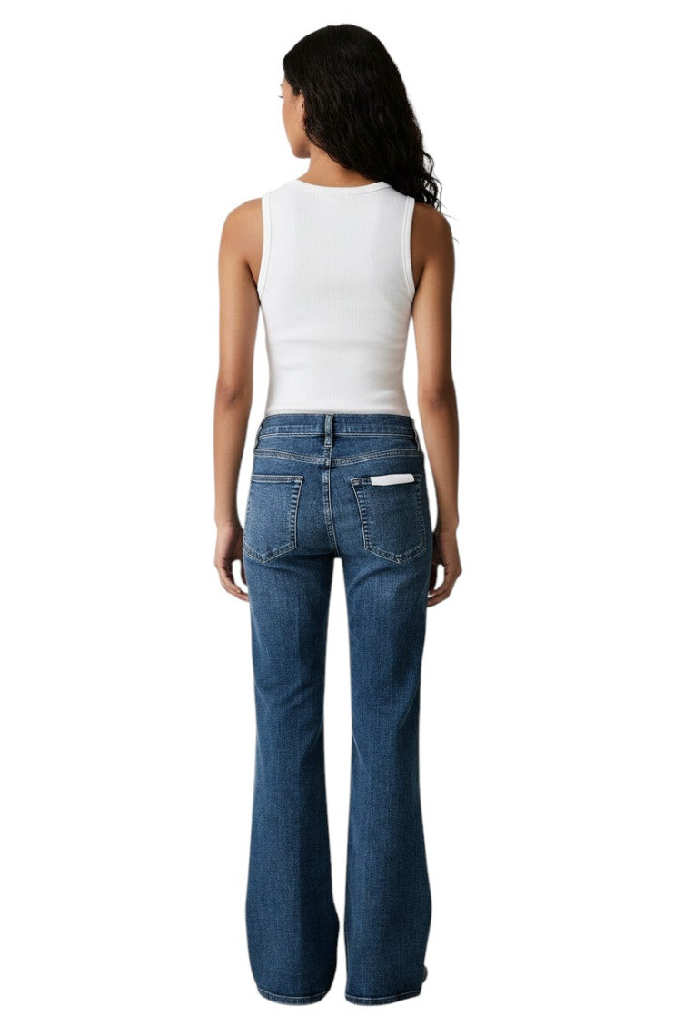 Blue Flared High Rise Jeans 2
