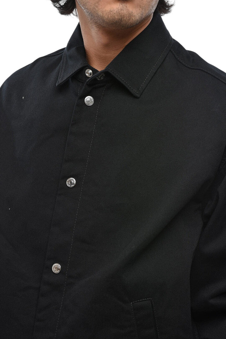 Black Solid Denim Jacket 3
