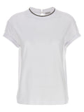 White Embellished Crew Neck T-Shirt 1