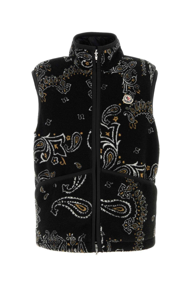 Black Paisley Mock Collar Jacket 1