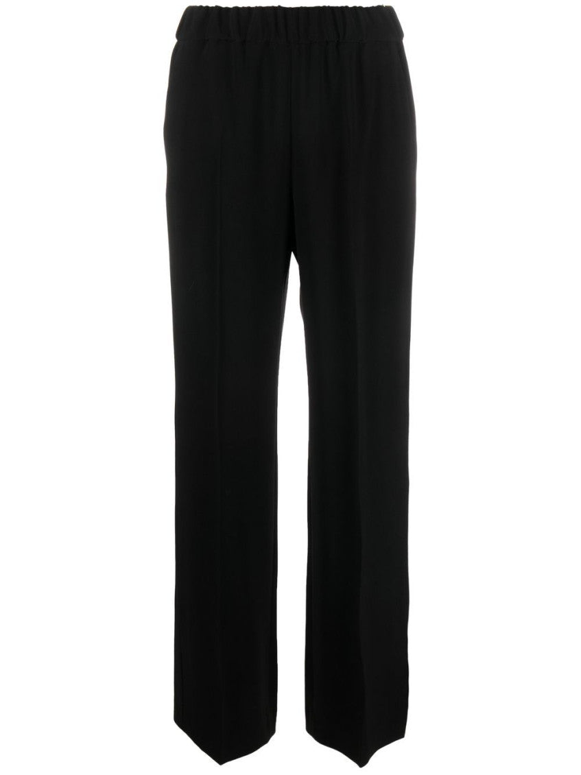 Black Straight Elasticated Pants 1