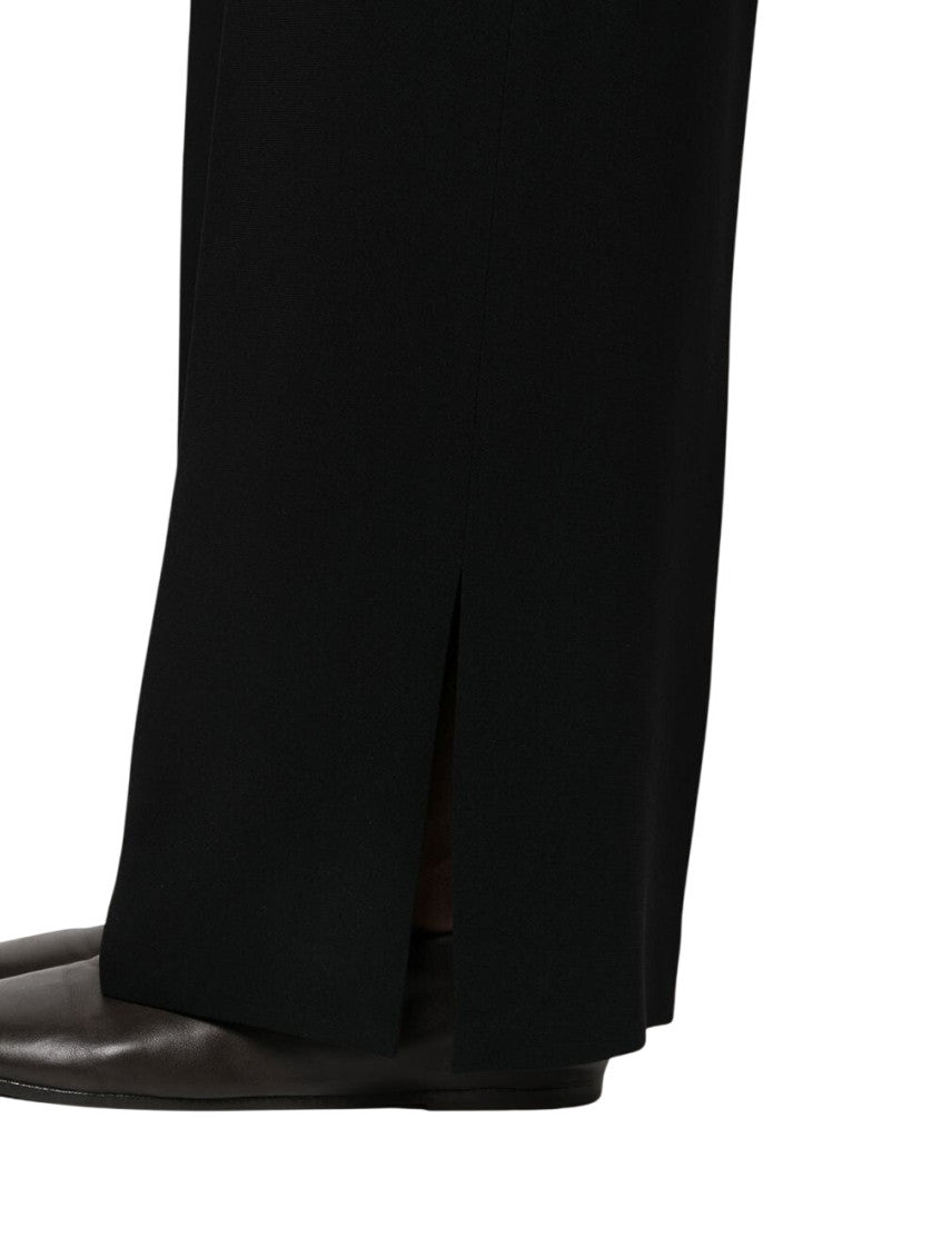 Black Straight Elasticated Pants 3