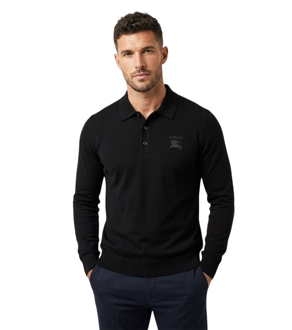Black Regular Polo Sweater 2