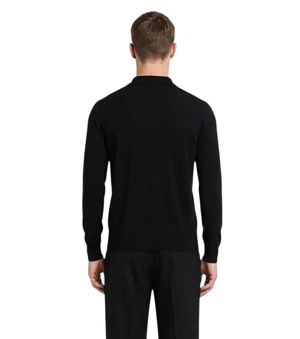 Black Regular Polo Sweater 3