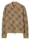 Beige Check Zip Up Jacket 1