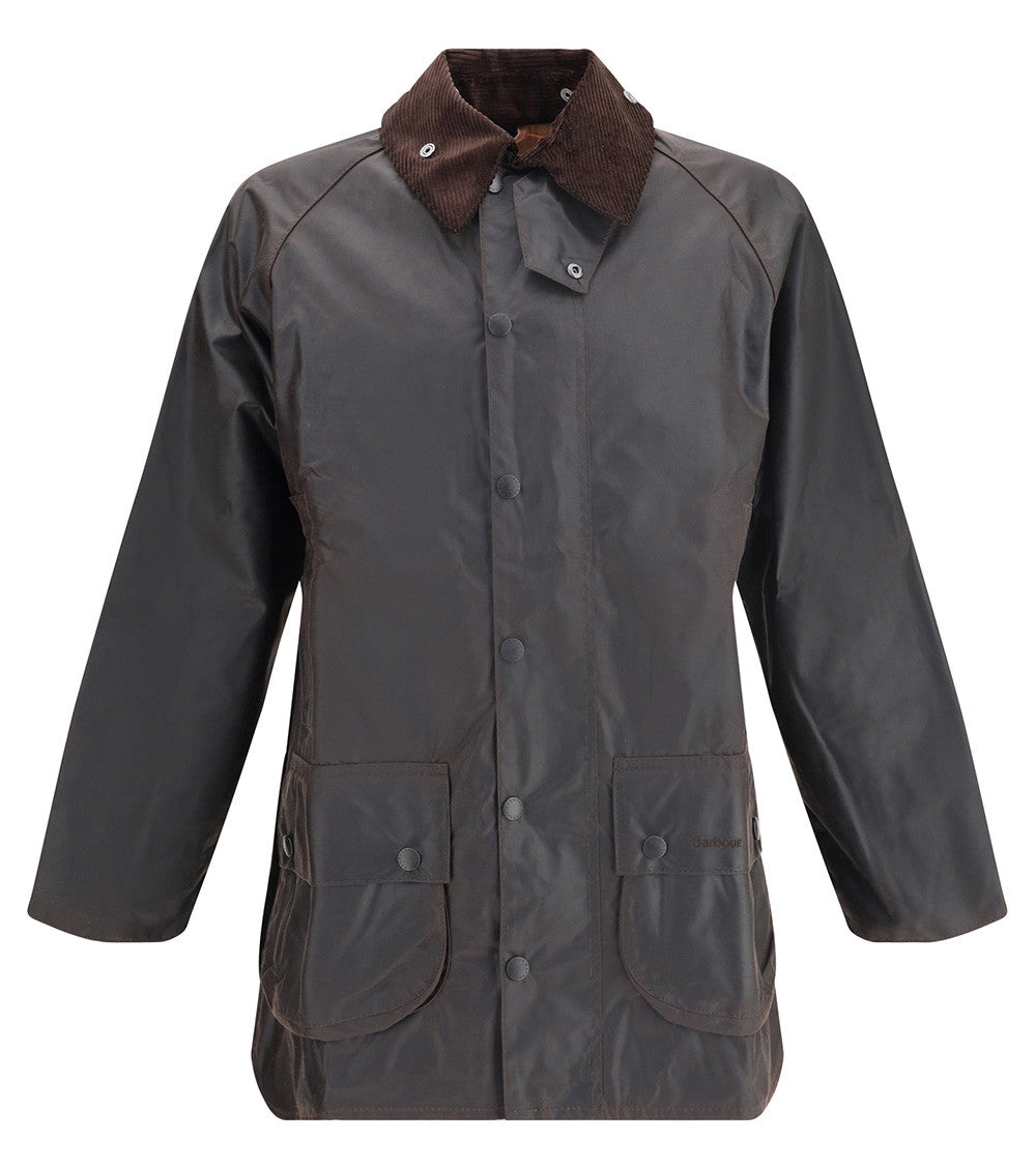 Black Solid Waxed Jacket 1