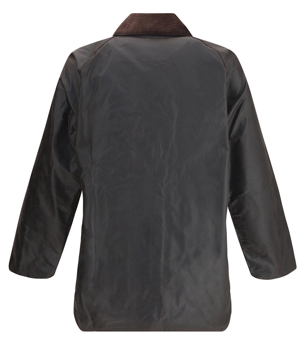 Black Solid Waxed Jacket 2