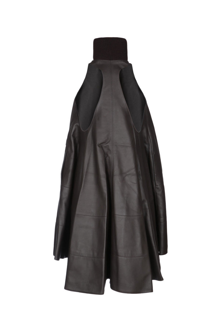 Dark Brown Traingle Zip-Up Mini dress 2