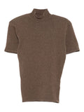 Brown Mock Neck Wool Top 1