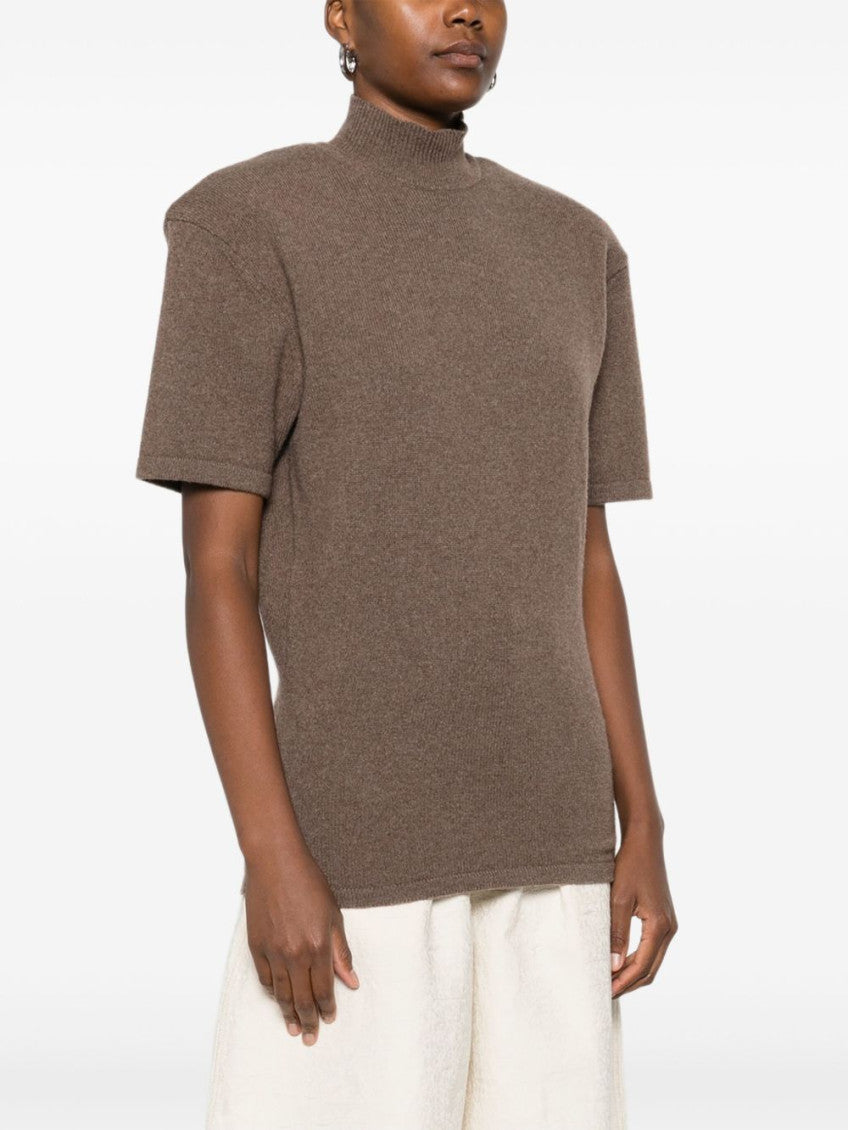 Brown Mock Neck Wool Top 5
