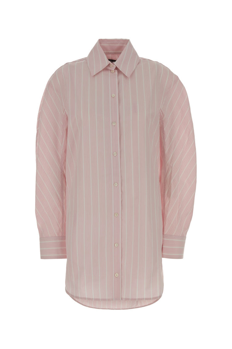 Light Pink Collar Stripe Shirt Dress 1