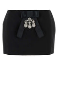 Black Bow-Embellished Satin Mini Skirt 1