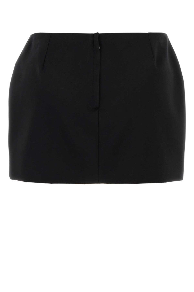 Black Bow-Embellished Satin Mini Skirt 2