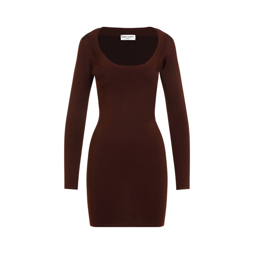Brown Viscose Mini Dress 1