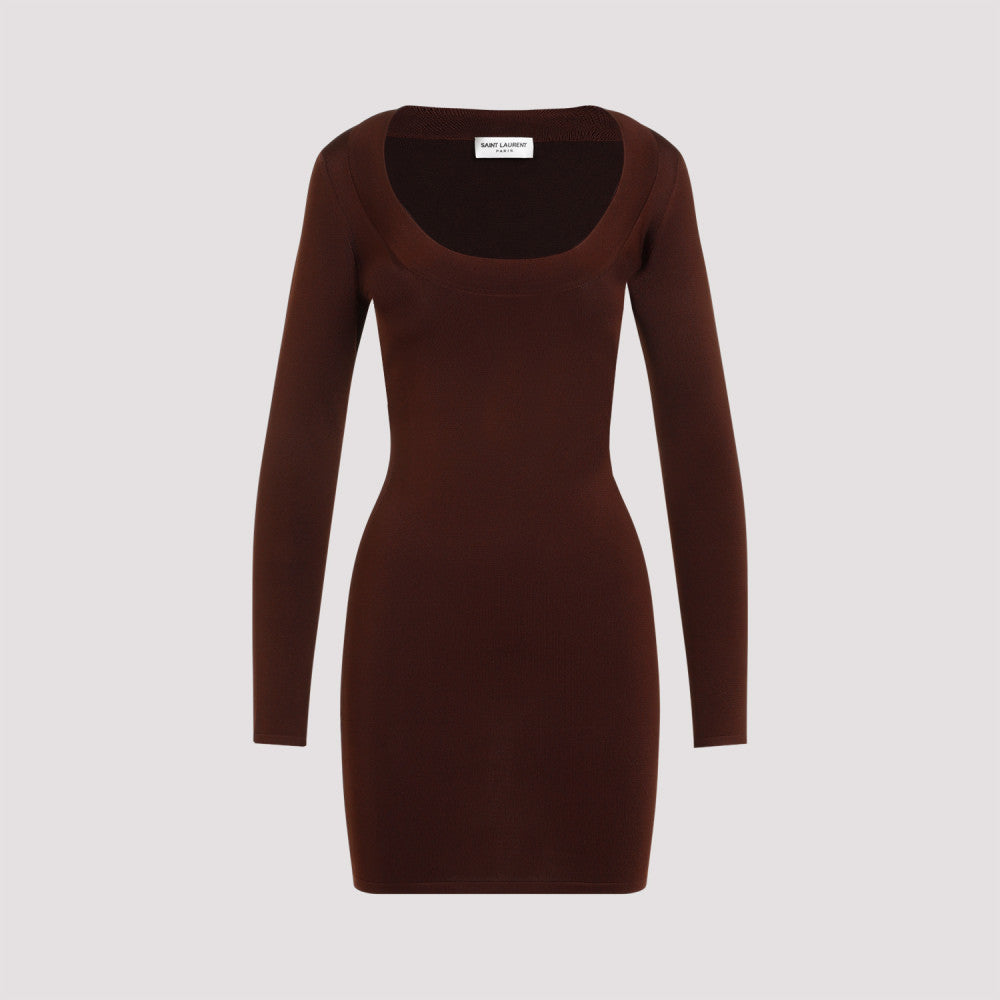 Brown Viscose Mini Dress 2