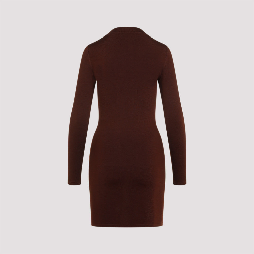 Brown Viscose Mini Dress 4
