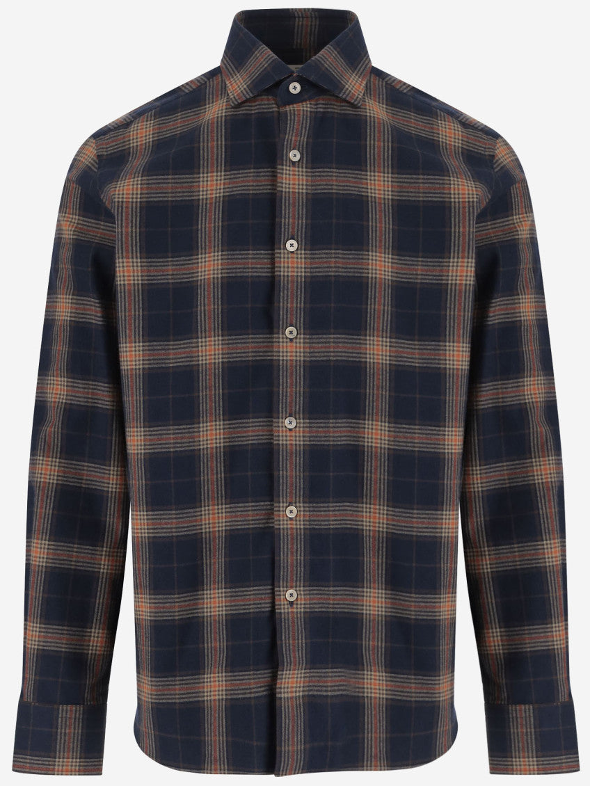 Navy Blue Check Shirt 1