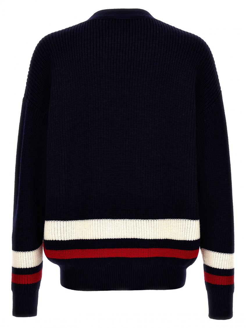 Blue Logo Patch Cardigan 3