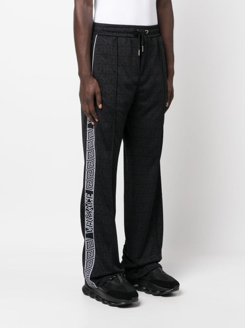 Black Logo Pattern Joggers 2