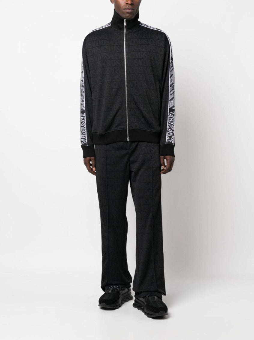 Black Logo Pattern Joggers 4