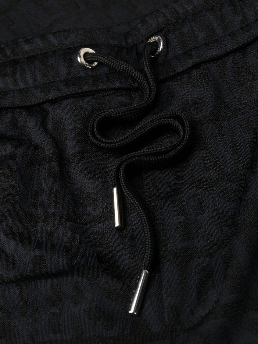 Black Logo Pattern Joggers 5