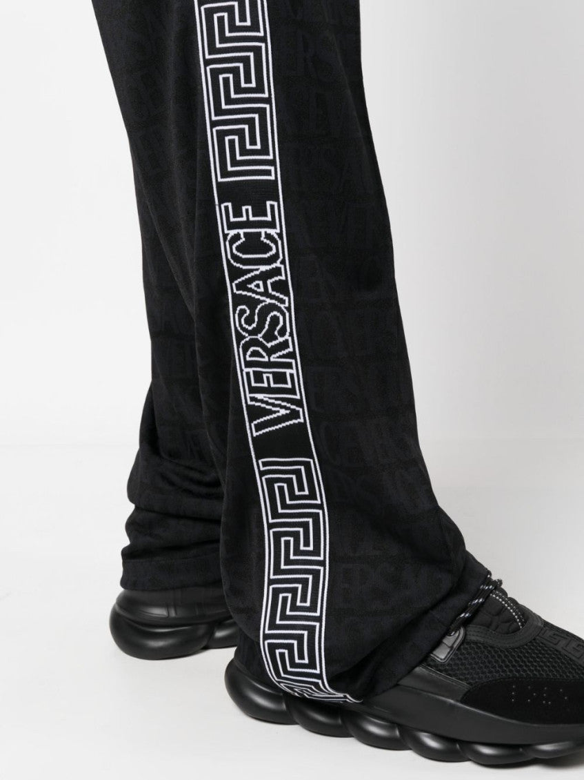 Black Logo Pattern Joggers 6