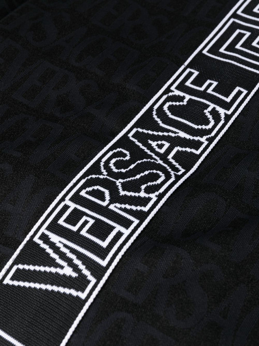 Black Logo Pattern Joggers 7