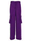 Purple Satin Cargo Pants 1