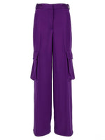 Purple Satin Cargo Pants 1
