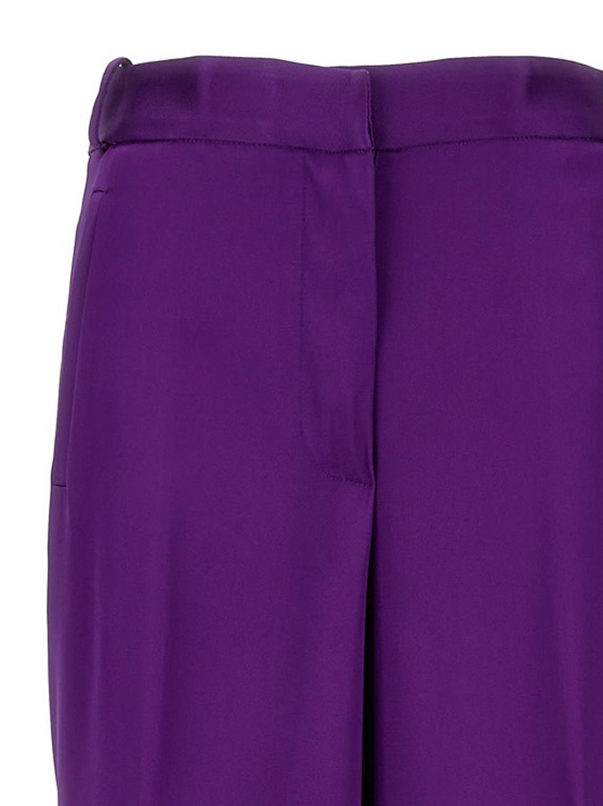 Purple Satin Cargo Pants 4