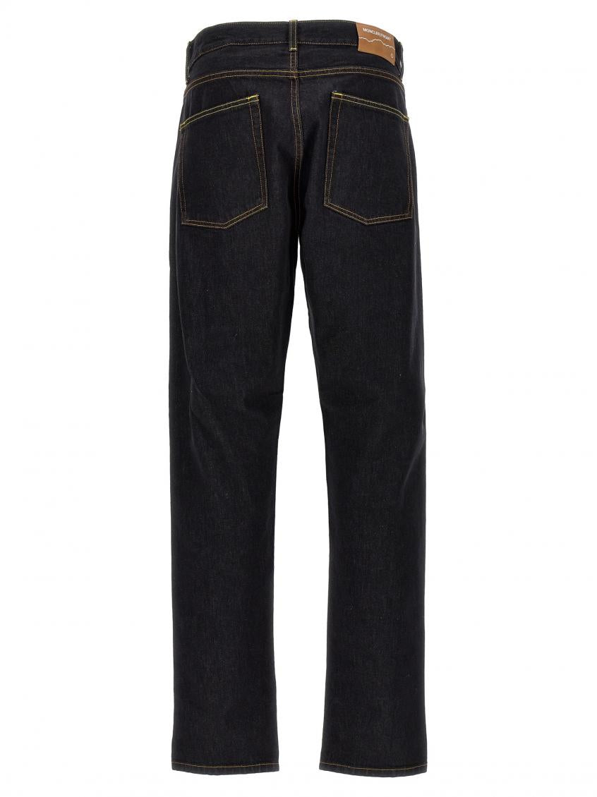 Black Leather Logo Tag Jeans 3