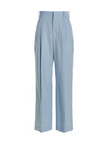 Light Blue Front pleat wool trousers 1