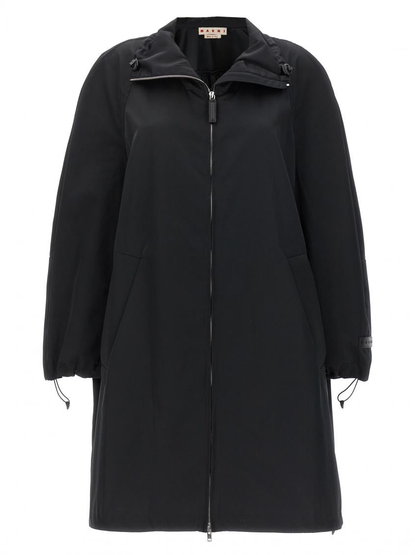Black Satin parka 1