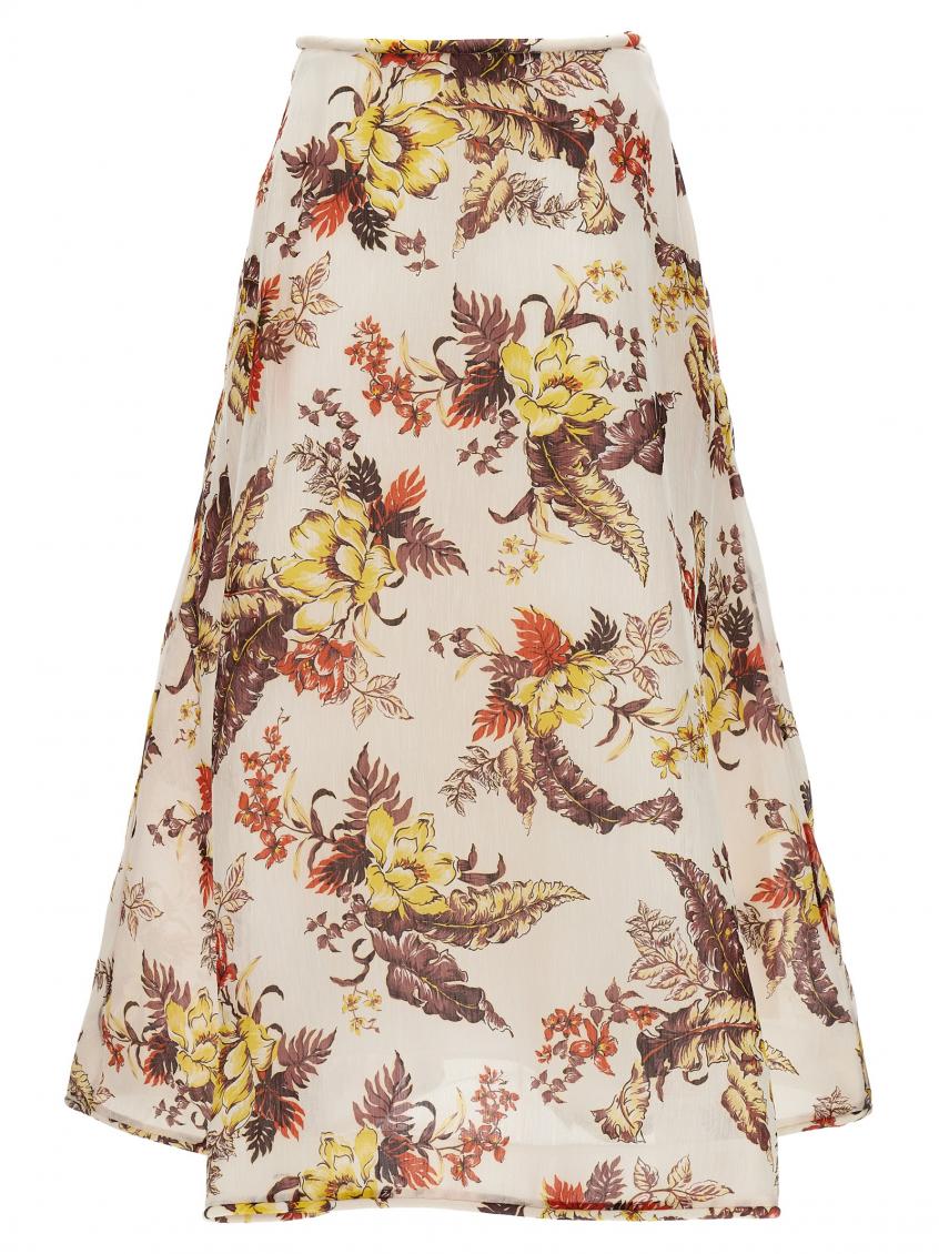 Multicolor Matchmaker Floral Flare Skirt 1