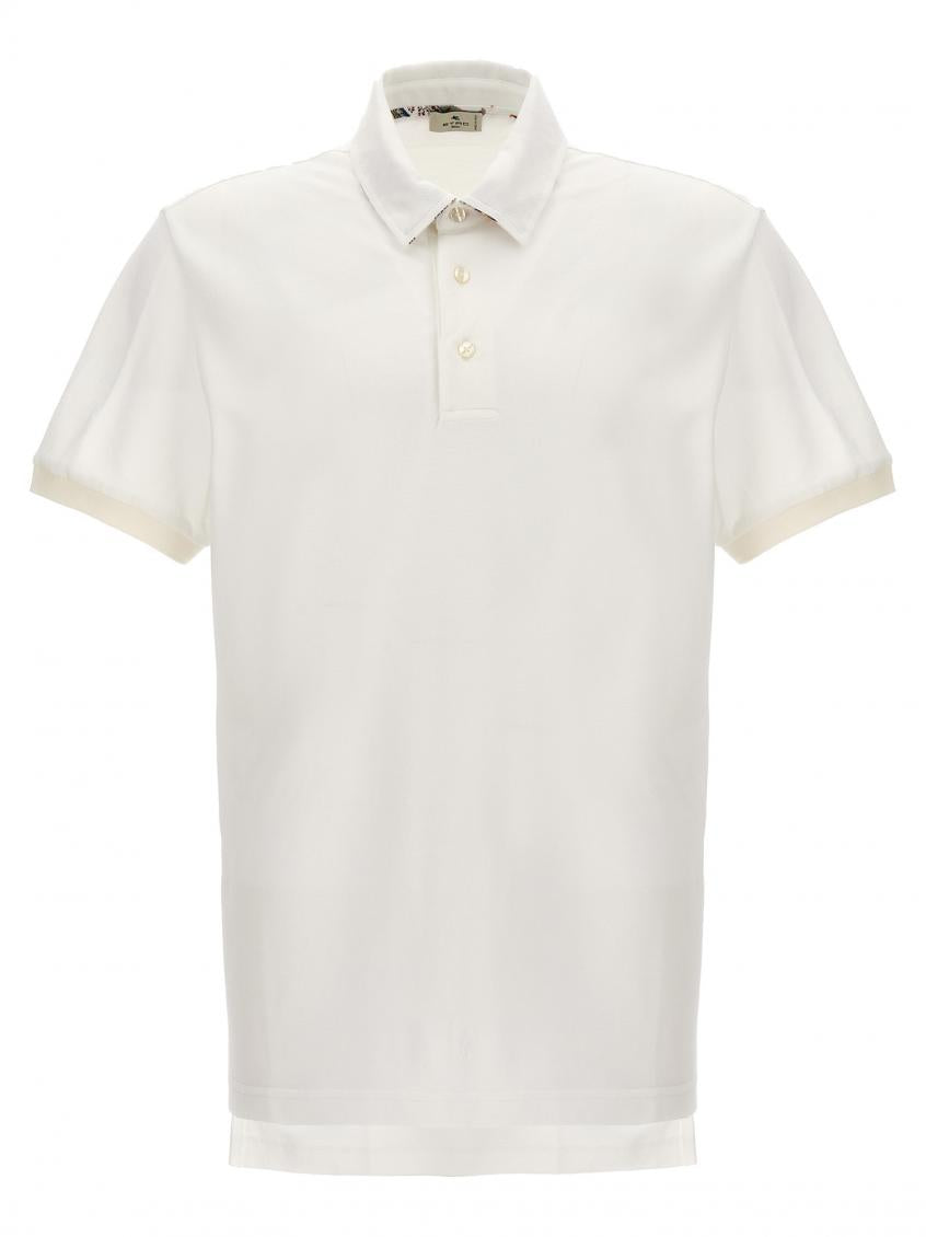 White Embroidered Logo Polo 1