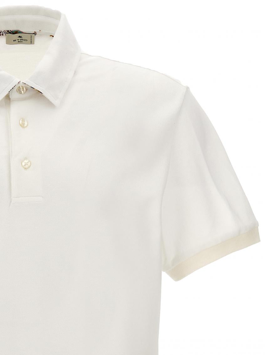 White Embroidered Logo Polo 4