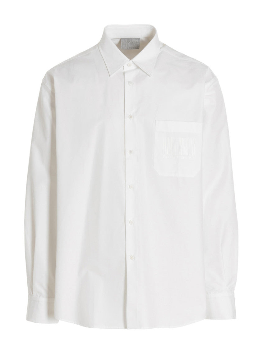 White Barcode Print Shirt 1