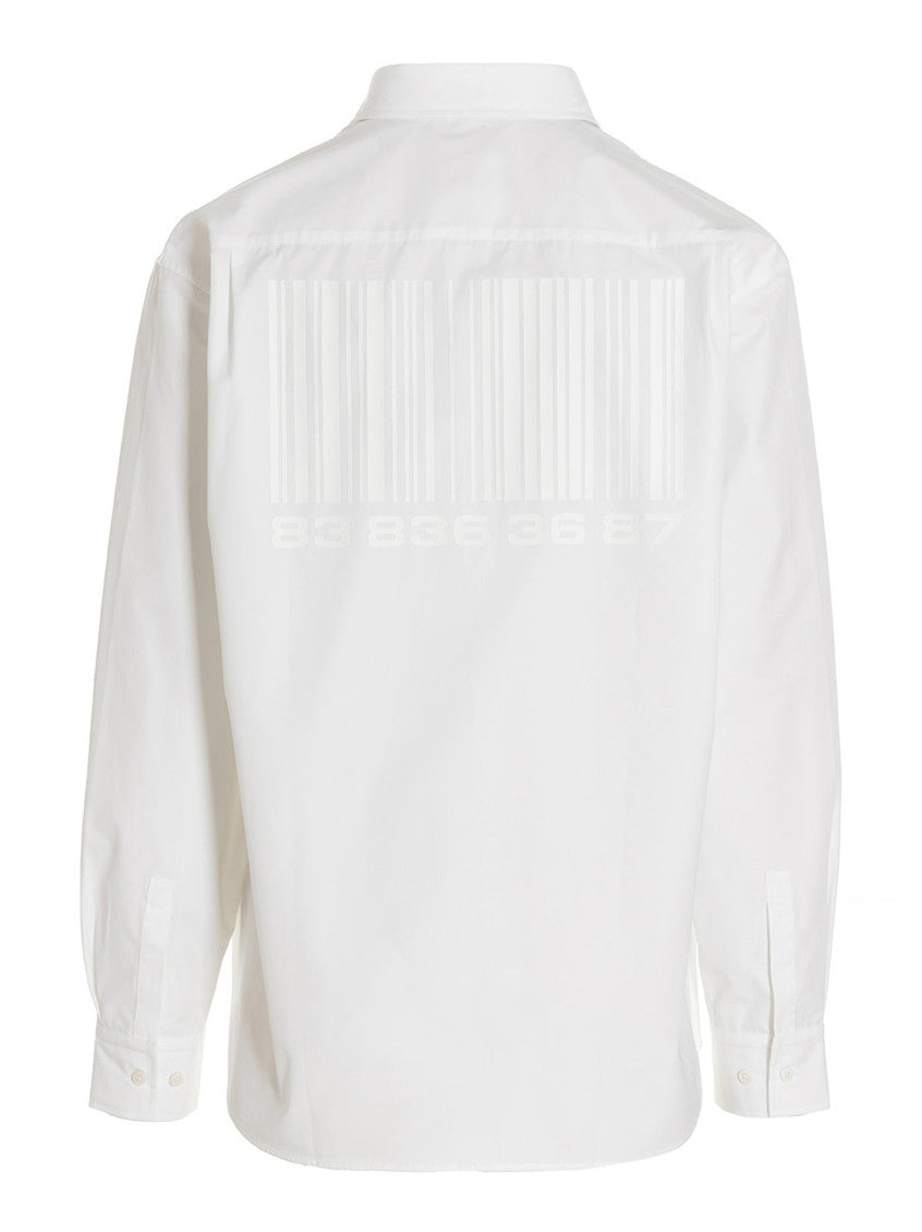 White Barcode Print Shirt 2