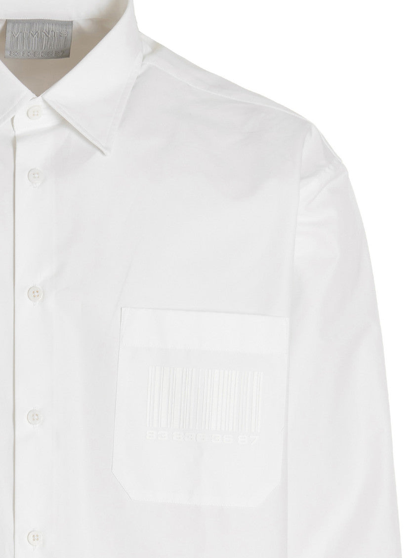 White Barcode Print Shirt 3