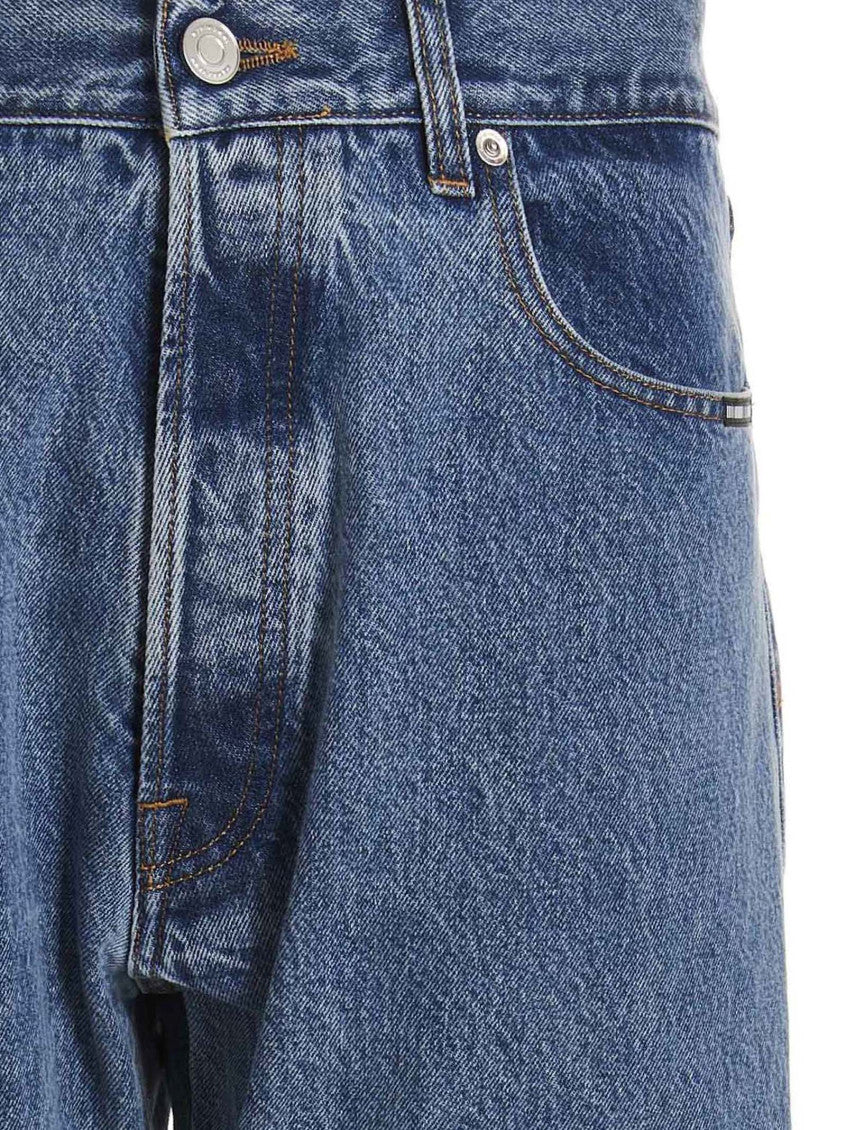 Blue Straight Leg Jeans 3