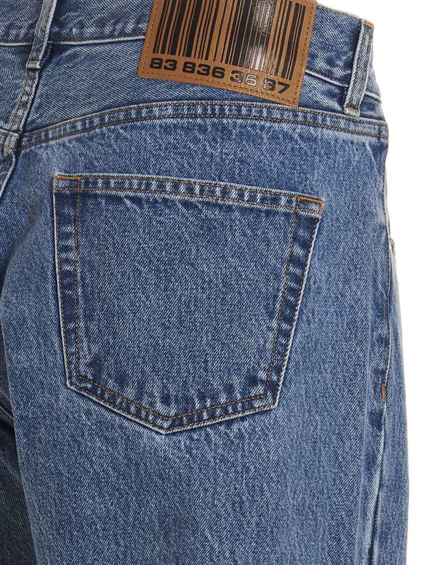 Blue Straight Leg Jeans 4